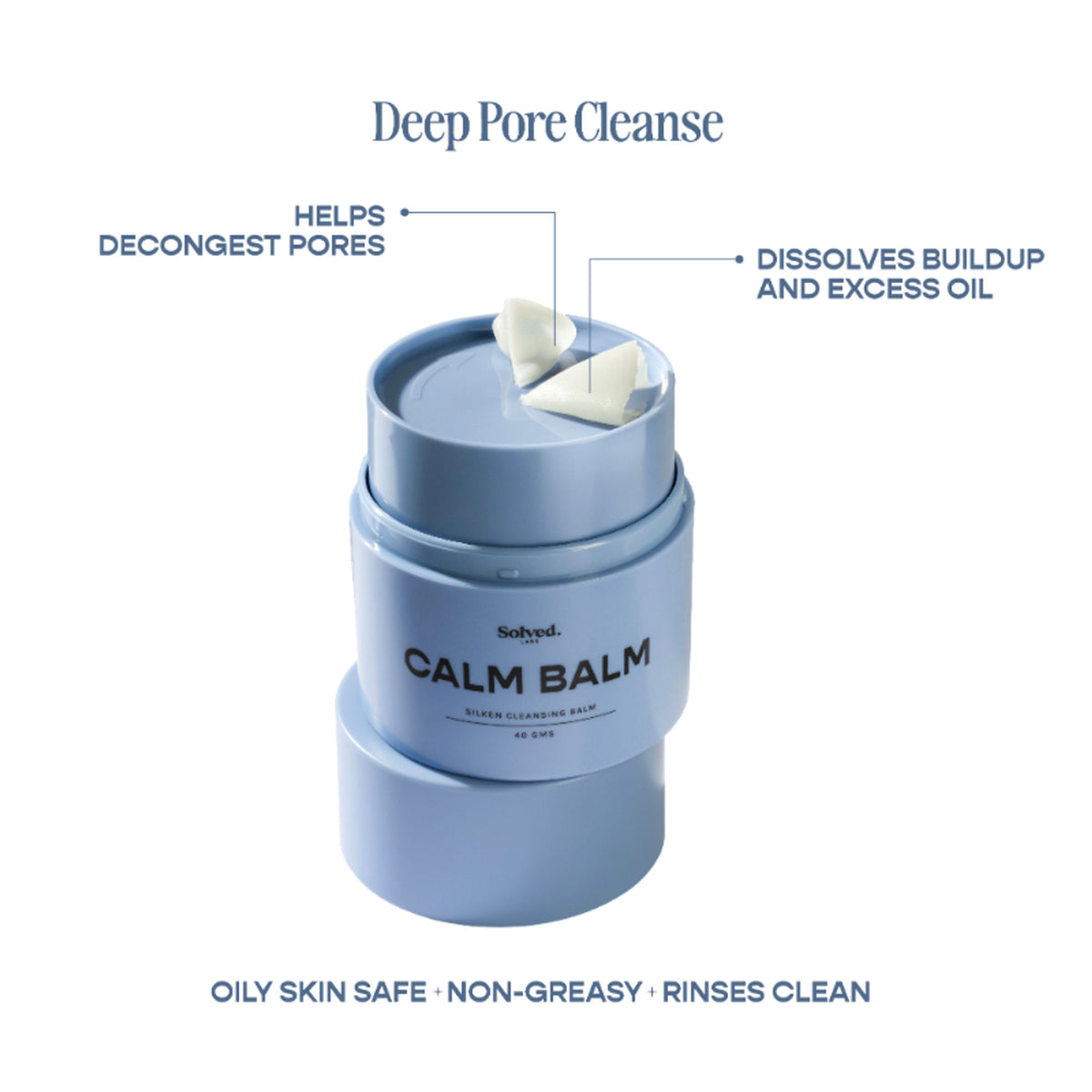 Solved Labs CalmBalm Cleansing Balm, Removes waterproof makeup - safe for sensitive eyes
