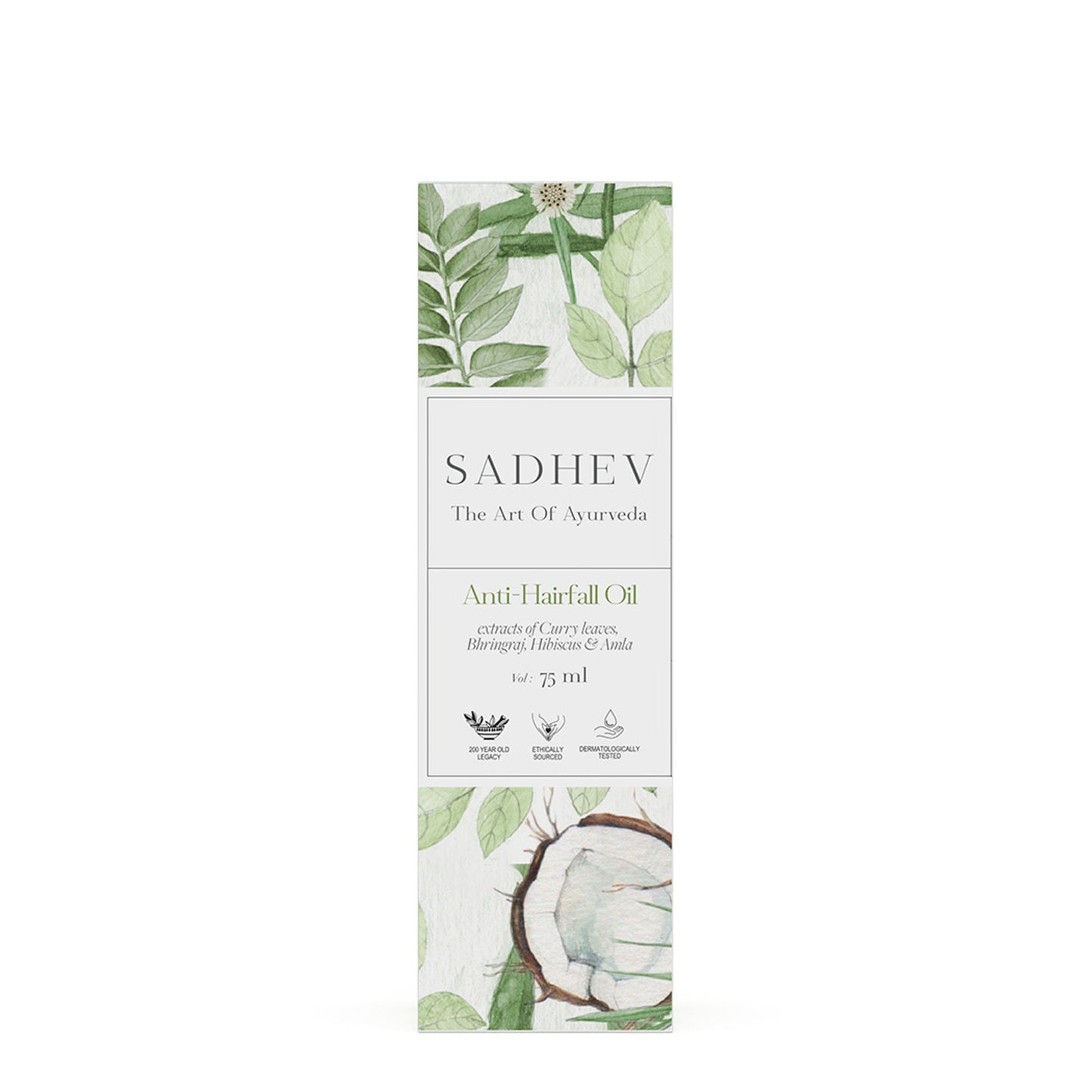 Sadhev Ayurvedic Anti-Hairfall Hair Oil with Curry Leaves, Bhringraj & Amla