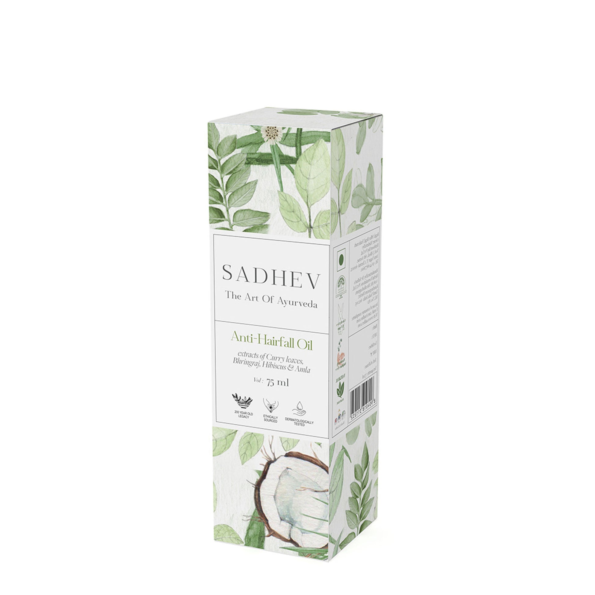 Sadhev Ayurvedic Anti-Hairfall Hair Oil with Curry Leaves, Bhringraj & Amla