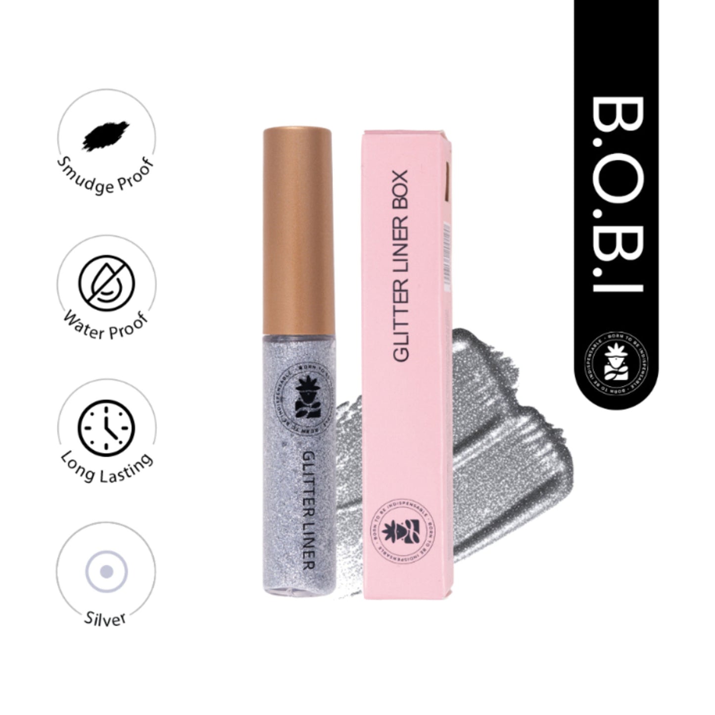 bobi Glitter Eyeliner - Silver