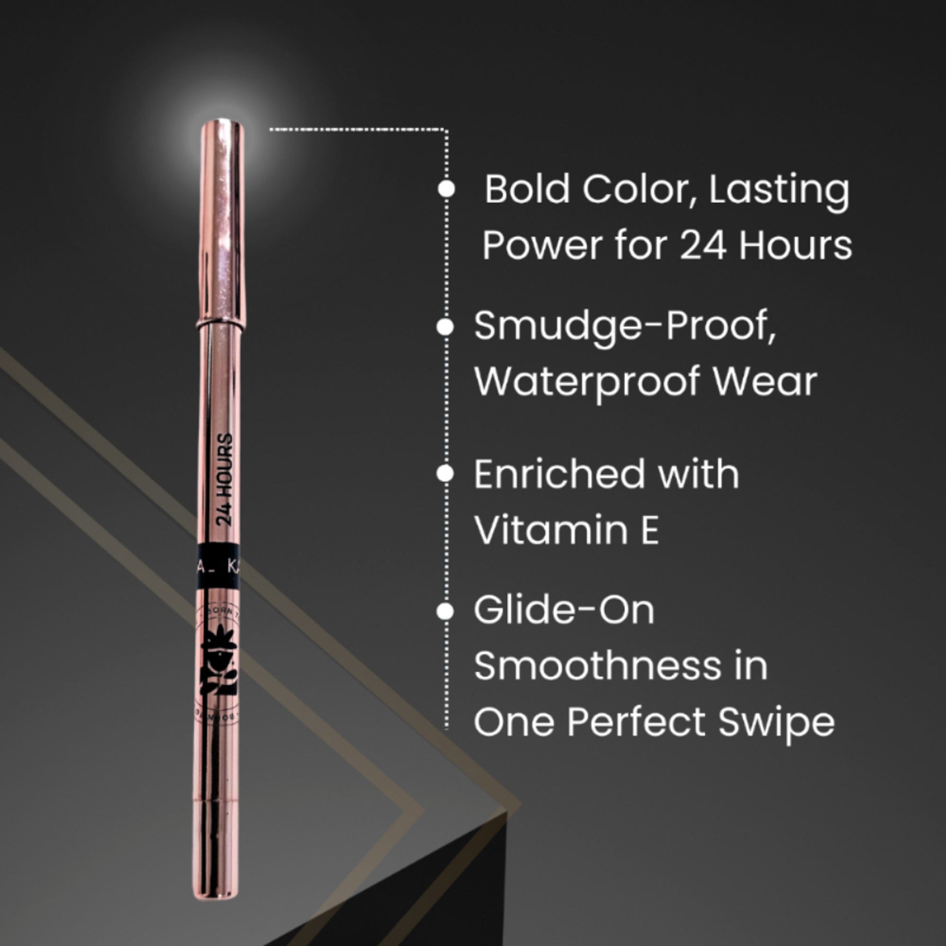 BOBI 24 Hour Black Kajal, Long Lasting, Smudge Proof, Waterproof, Deep Black, 1.5gm