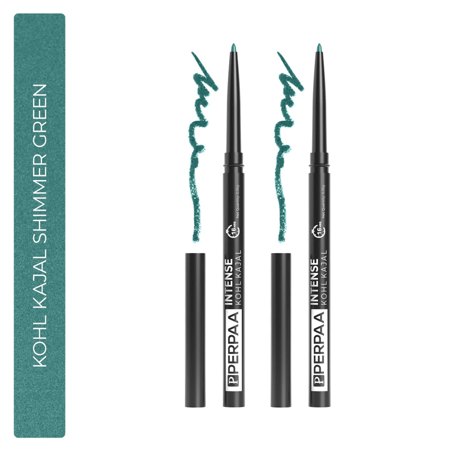 PERPAA Longwear Highly Pigmented Metallic Green Kohl Kajal Combo