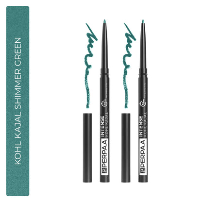 PERPAA Longwear Highly Pigmented Metallic Green Kohl Kajal Combo
