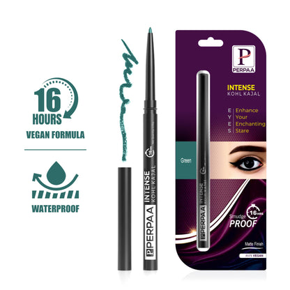 PERPAA Longwear Highly Pigmented Metallic Green Kohl Kajal Combo