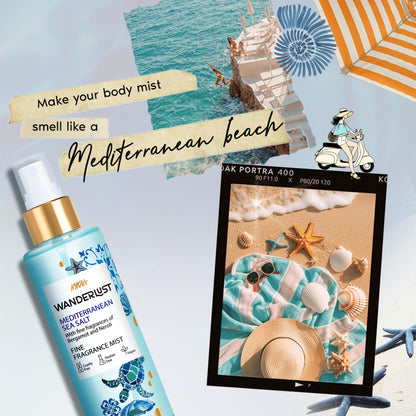 Nykaa Wanderlust 2-in-1 Body & Hair Perfume Mist Long Lasting Fragrance - Upto 8 hours - Mediterranean Sea Salt