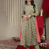Dhiyona VA Women's Floral Printed Empire Gotta Patti Pure Cotton Kurta Set