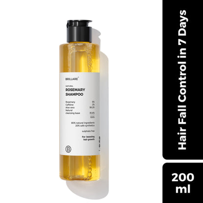 Brillare 6% Rosemary Shampoo with 2% Caffeine for Hair Growth & Hair Fall Control