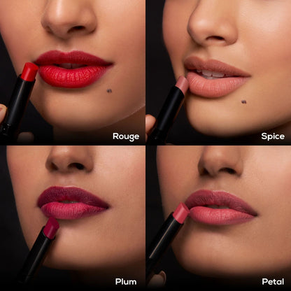 RENEE Very Matte Lipstick Combo- Essentials, Pack Of 4, Full Coverage, Long Lasting, Weightless