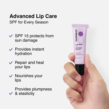 Cureskin Lip Balm With SPF 15 Amino Acids, Shea Butter & Vitamin E