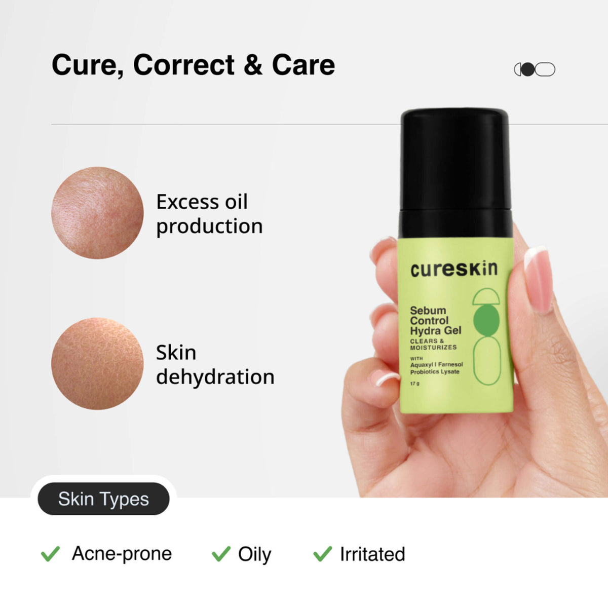 Cureskin Sebum Control Hydra Gel - Hydration & Shine Control