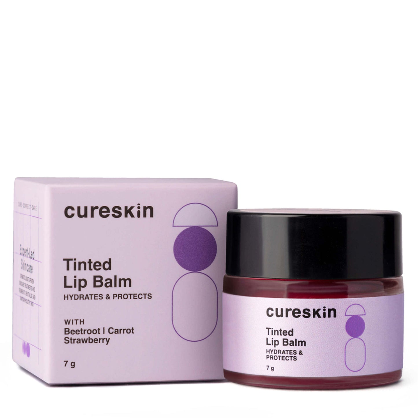 Cureskin Tinted Lip Balm With Beetroot, Carrot & Strawberry