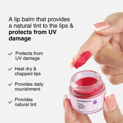Cureskin Tinted Lip Balm With Beetroot, Carrot & Strawberry