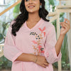 Dhiyona IE Women Floral Embroidered Regular Thread Work Pure Cotton Kurta with Trousers