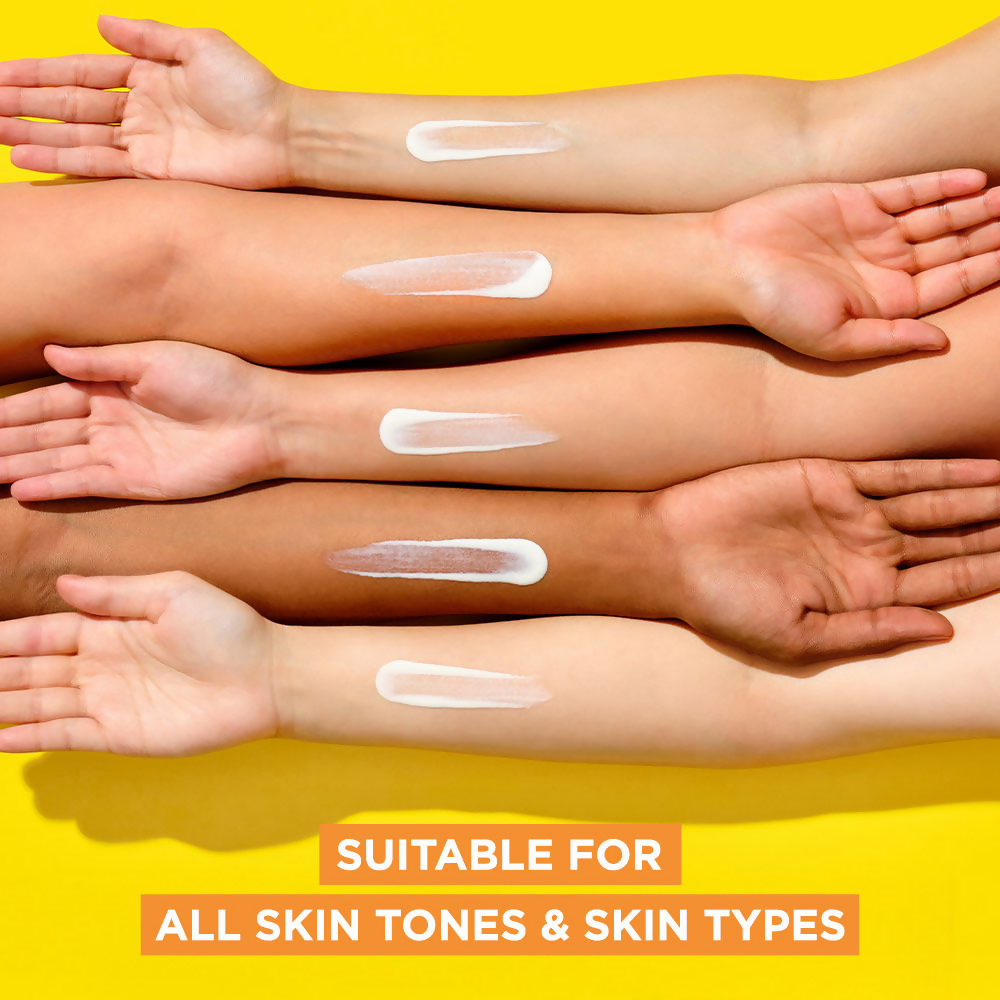 Garnier Super UV Invisible Serum Sunscreen bottle with clear liquid inside, designed for face sun protection.