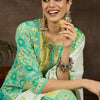 Dhiyona IE Women Floral Embroidered Regular Pure Cotton Kurta with Trousers & With Dupatta