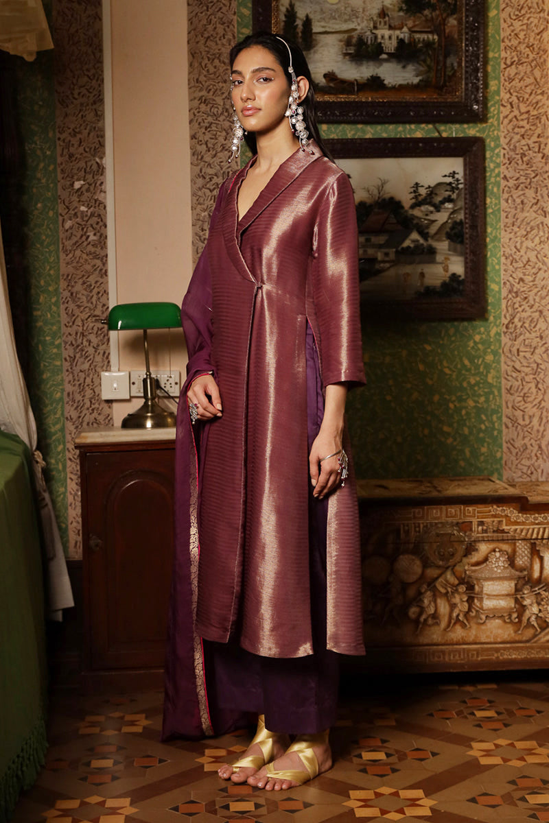 Women's Imperial Purple Woven Salwar Suit