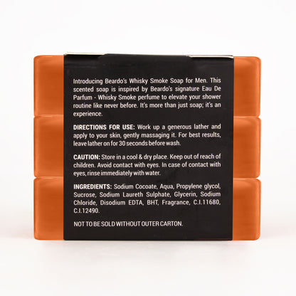 Beardo Whisky Smoke Perfumed Luxury Soap Crafted For Men - Pack Of 3