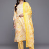 Indyancart VA Women'sFloral Printed Thread Work Straight Kurta With Trousers & Dupatta