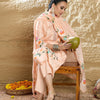 Dhiyona IE Women Floral Printed Regular Thread Work Kurta with Trousers & Dupatta