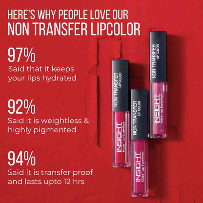 Insight Cosmetics Non-Transfer Lip Color, 12hr Long Lasting Matte Lips, Moisturizing & Light Weight - Romance