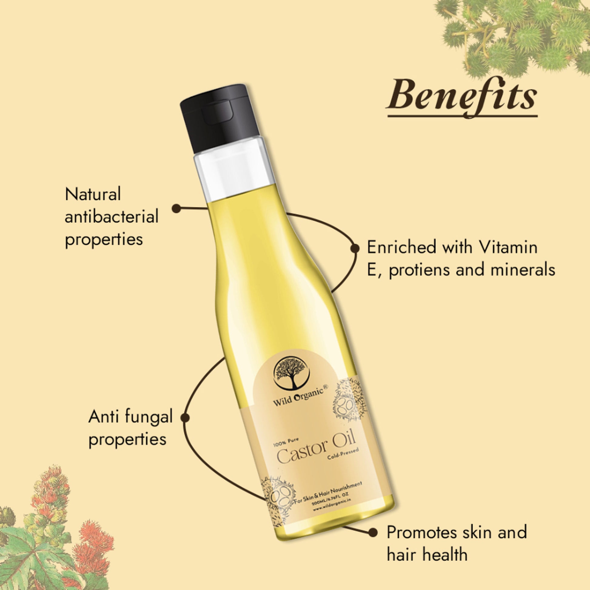 Wild Organic Castor Oil Pure And Natural