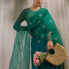 Dhiyona IE Ethnic Motifs Embroidered Round Neck Straight Kurta with Trousers & Dupatta