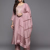 Dhiyona VA Women's Rose Embroidered Empire Kurta with Trousers & With Dupatta