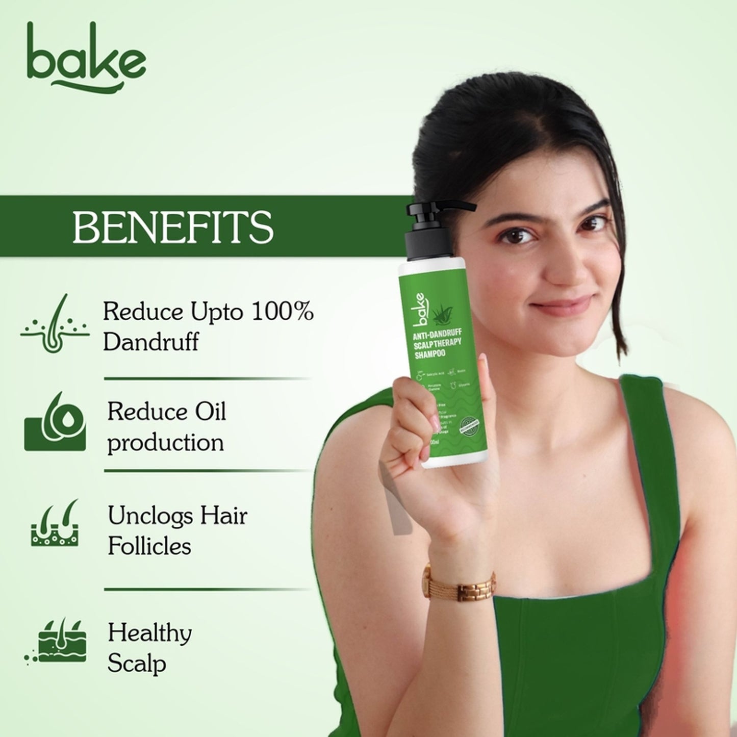 Bake 2% Salicylic Acid Anti Dandruff Scalp Therapy Shampoo For Dry & Frizzy Hair