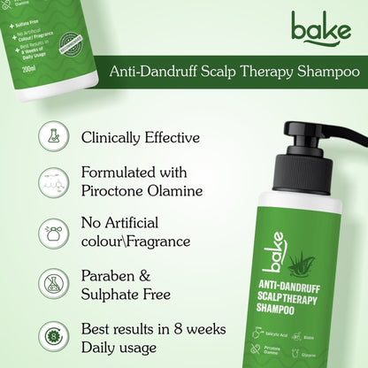 Bake 2% Salicylic Acid Anti Dandruff Scalp Therapy Shampoo For Dry & Frizzy Hair
