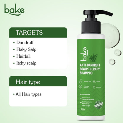 Bake 2% Salicylic Acid Anti Dandruff Scalp Therapy Shampoo For Dry & Frizzy Hair