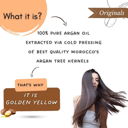 Mystiq Living Moroccon Argan Oil 100% Pure Cold Pressed for Frizz Control of Hair, Beard & Face Care