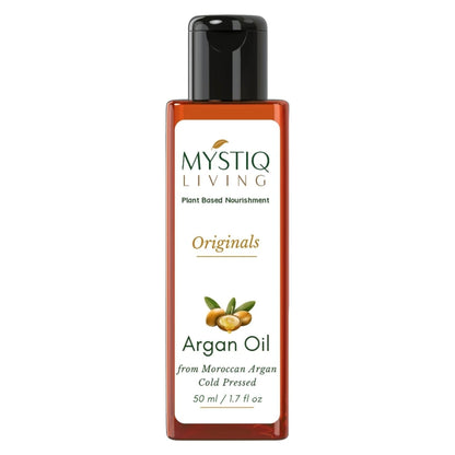 Mystiq Living Moroccon Argan Oil 100% Pure Cold Pressed for Frizz Control of Hair, Beard & Face Care