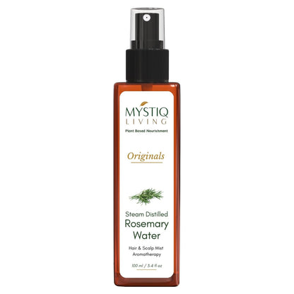 Mystiq Living Rosemary Water Hair Spray, Promotes Hair Growth, Anti Frizz & Damage Control