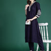 Dhiyona IE Floral Embroidered Sequinned Kurta with Trousers