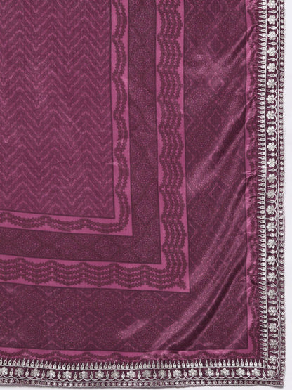 Women Ethnic Motifs Embroidered Sequinned Kurta with Palazzos & With Dupatta