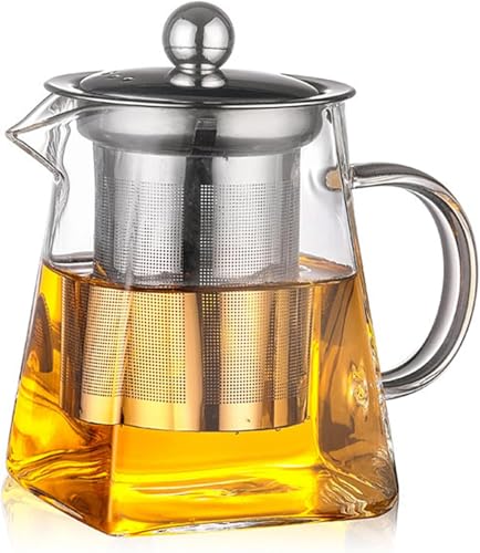 Jinelza Pyramid Shape Borosilicate Glass Tea Pot with Infuser 750ml
