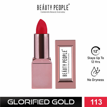 Beauty People Glorified Gold Lipstick - Deep Pink