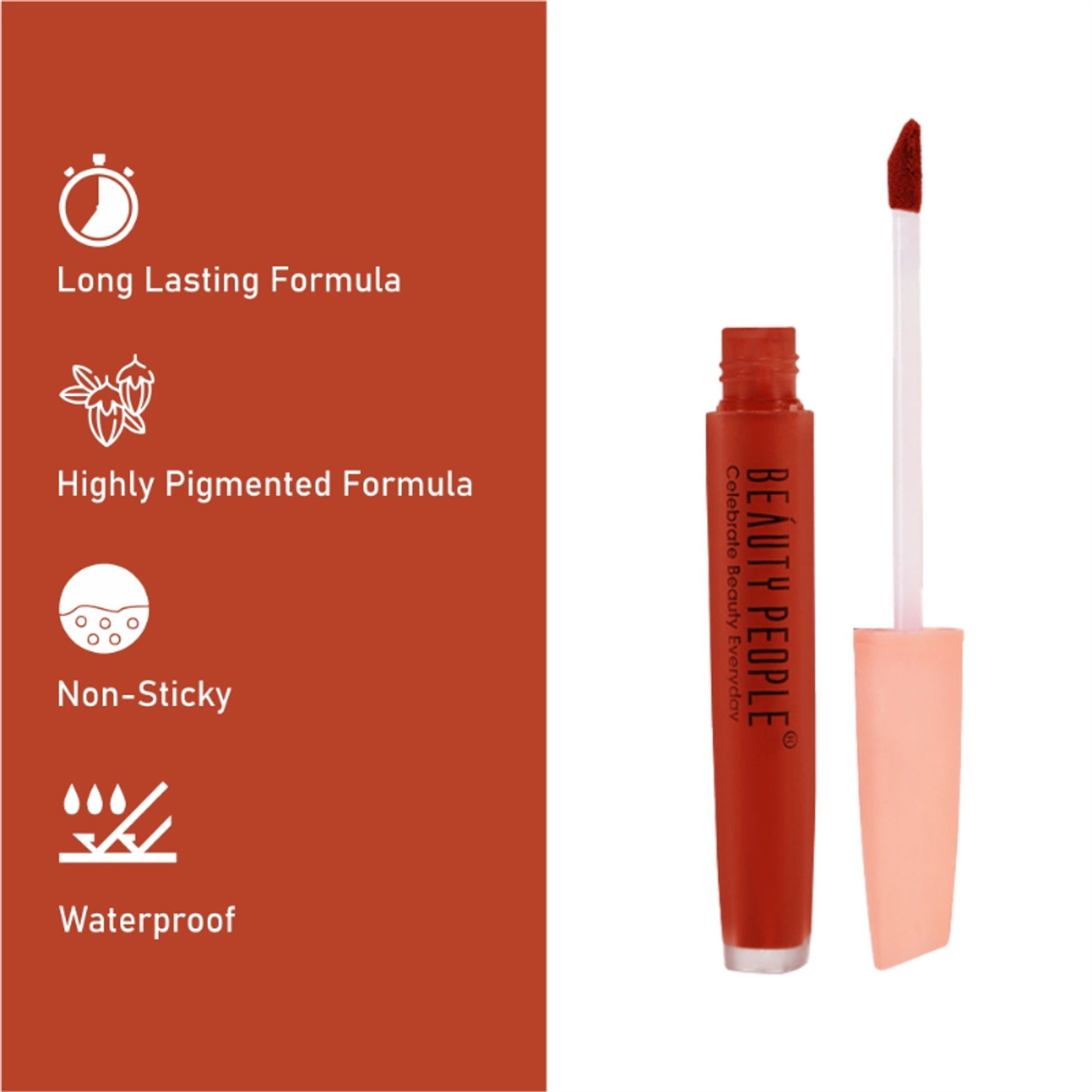Beauty People Seduction Liquid Lipstick With Vitamin E & Rose Oil - Sexy