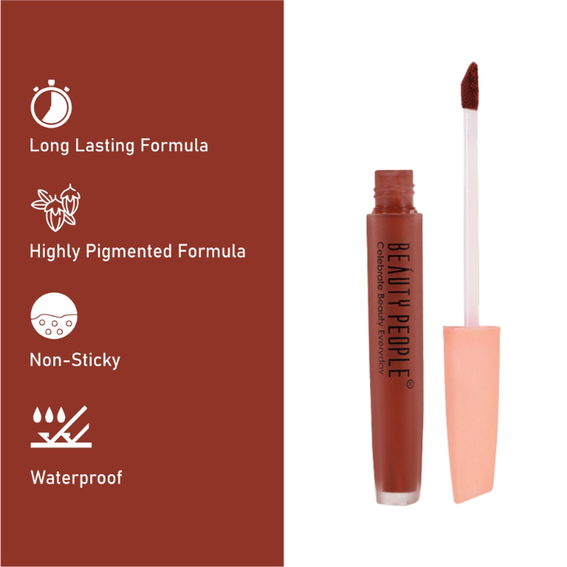 Beauty People Seduction Liquid Lipstick With Vitamin E & Rose Oil - Powerful