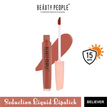 Beauty People Seduction Liquid Lipstick With Vitamin E & Rose Oil - Believer
