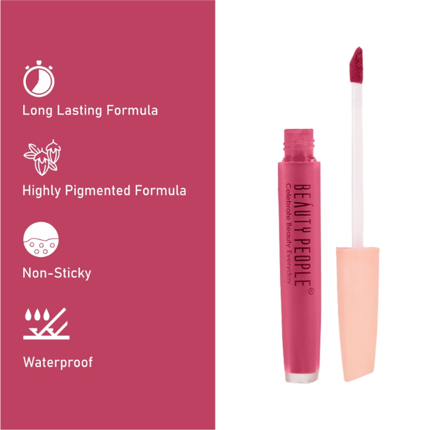 Beauty People Seduction Liquid Lipstick With Vitamin E & Rose Oil - Free Spirit