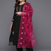 Dhiyona IE Women Floral Embroidered Regular Thread Work Kurta with Trousers & With Dupatta