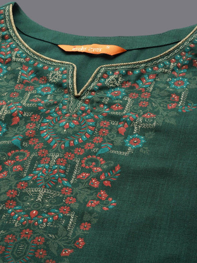 Indyancart IE Women Ethnic Motifs Printed Cotton Kurta