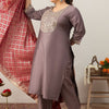 Indyancart Women's Ethnic Motifs Embroidered Regular Sequinned Kurta with Palazzos & With Dupatta