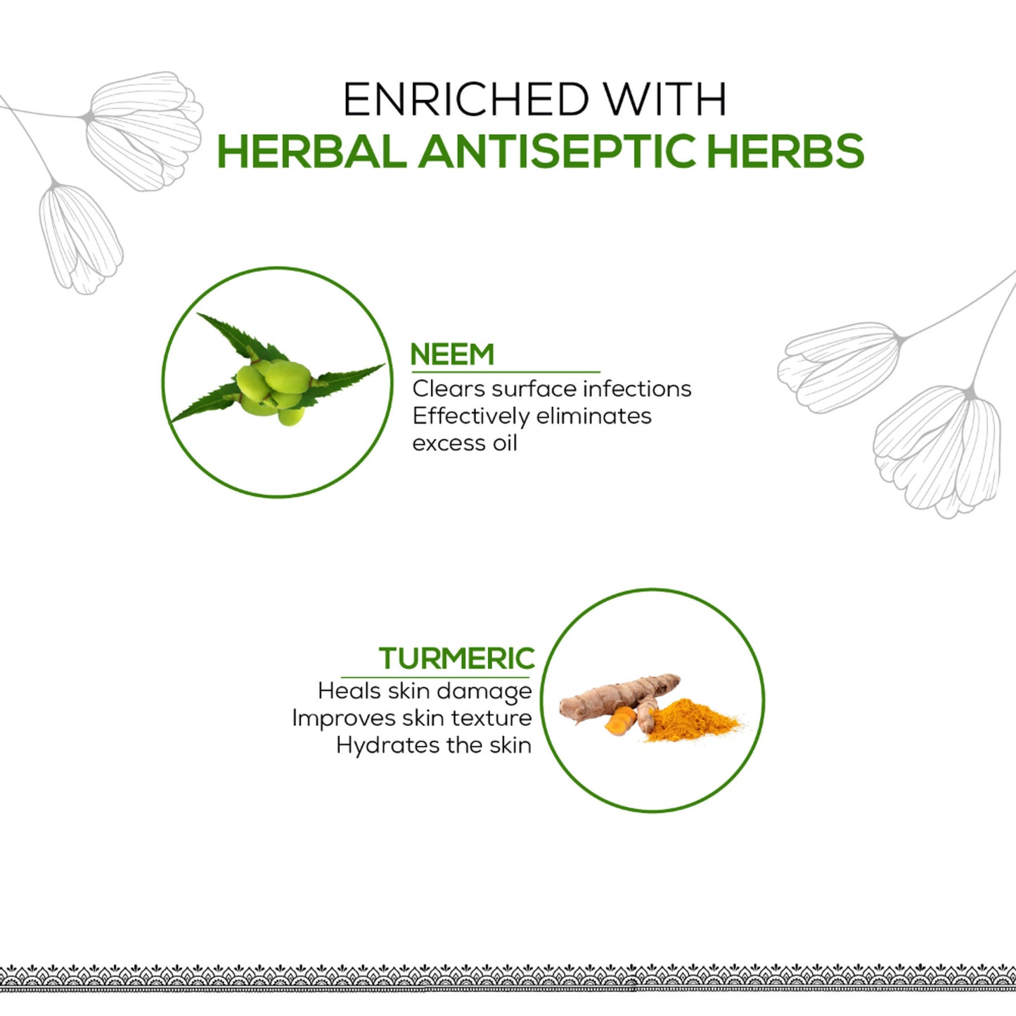 Ayouthveda Neem & Turmeric Herbal Antiseptic Soap to Deep Clean & Reduce Acne for Clear Skin