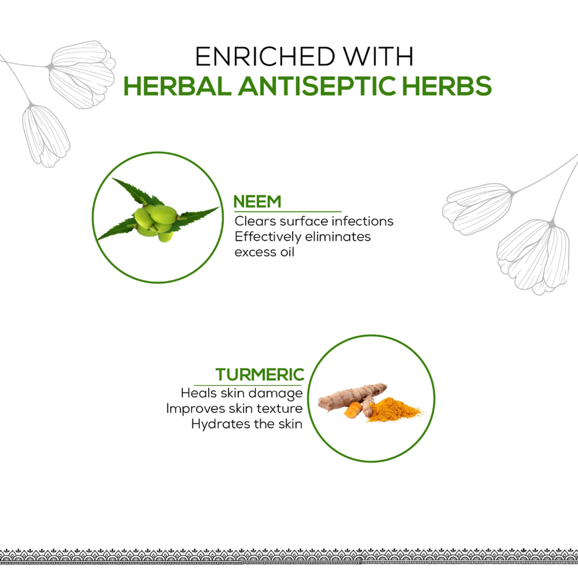 Ayouthveda Neem & Turmeric Herbal Antiseptic Soap to Deep Clean & Reduce Acne for Clear Skin