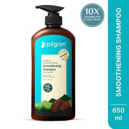 Pilgrim Keratin & Amazonian Patua 10X Smoothening Soften Shampoo For Dry & Frizzy Hair Paraben Free