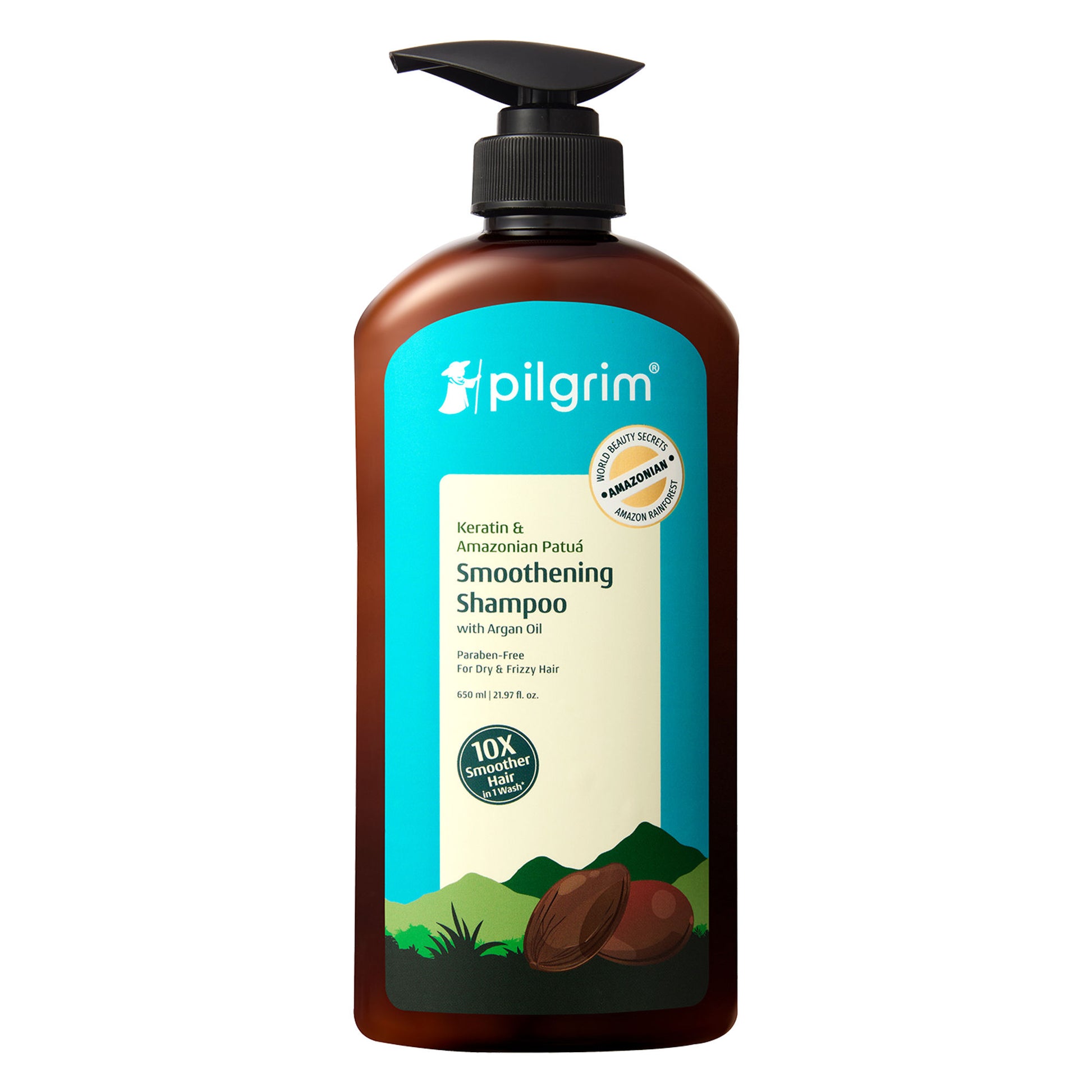 Pilgrim Keratin & Amazonian Patua 10X Smoothening Soften Shampoo For Dry & Frizzy Hair Paraben Free
