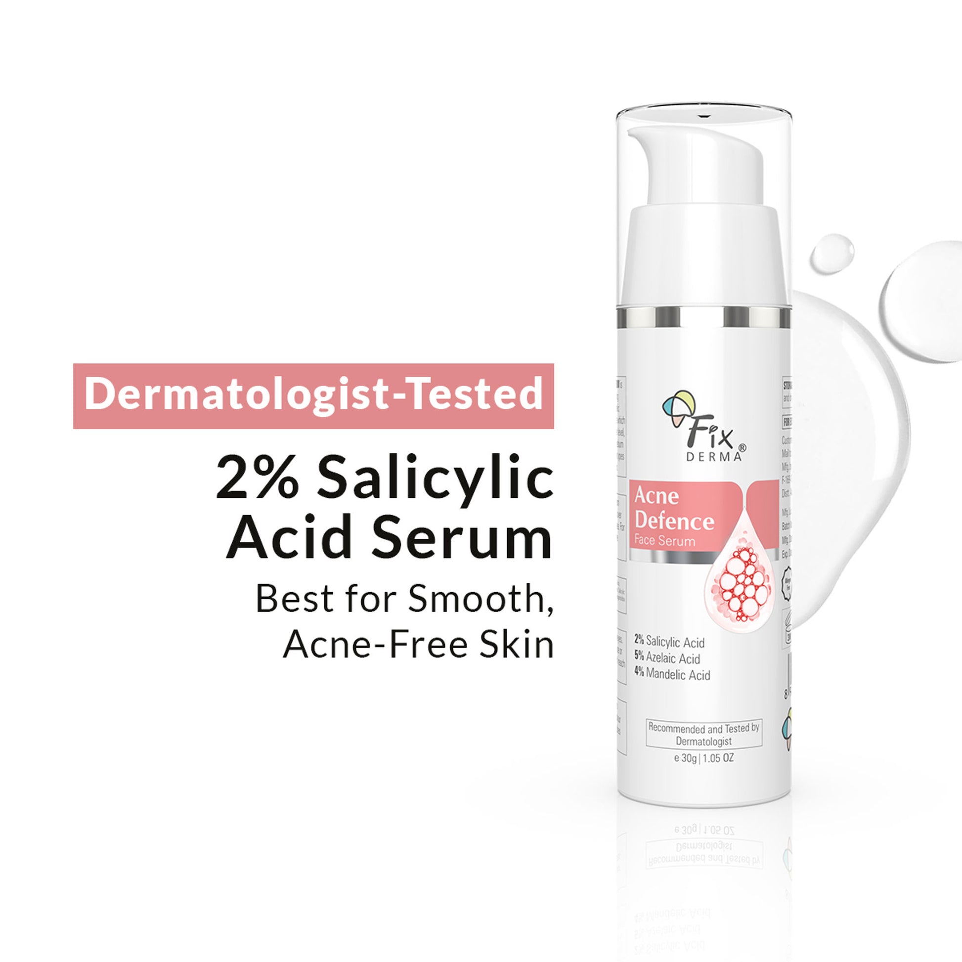 Fixderma Acne Defence Face Serum with 2% Salicylic Acid for Anti Acne & Spot Treatment