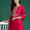 Indyancart IE Women Paisley Embroidered Regular Kurta with Trousers & With Dupatta